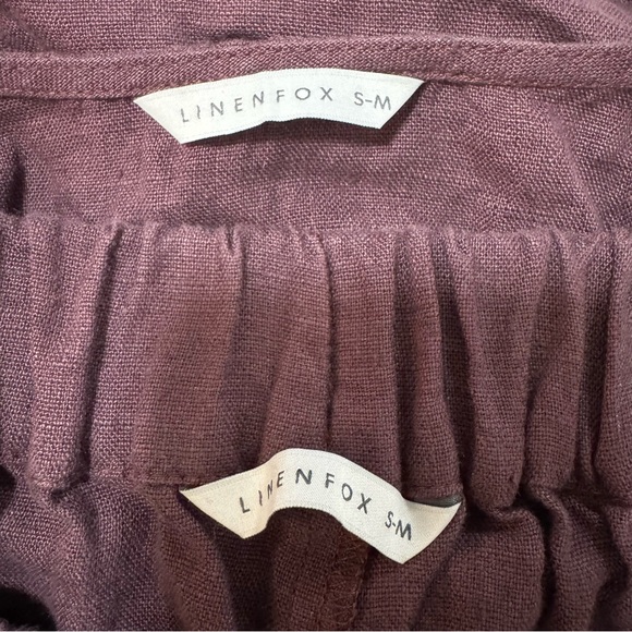 NWOT Linenfox Soja Linen Top & Kim Linen Shorts Set Eggplant Violet Size S-M - Picture 8 of 8